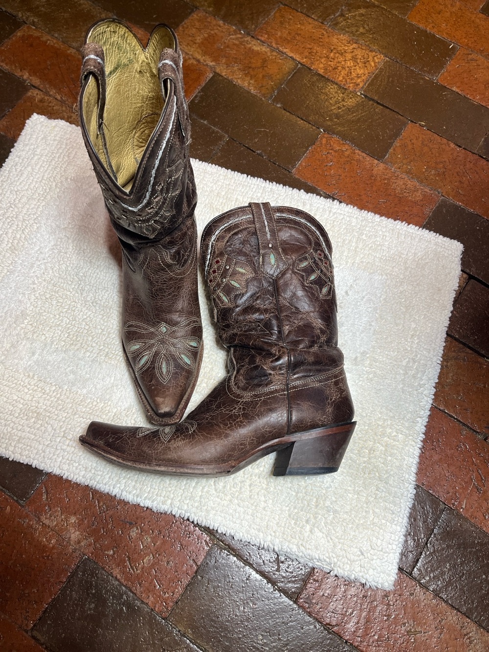 Tony llama women’s western cowgirl boots 10B Chocolate Perfectly distressed 1238 - Picture 2 of 9
